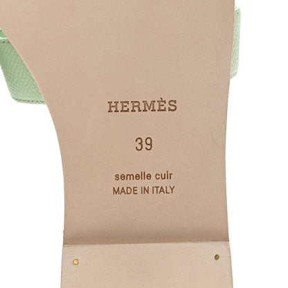 Hermes Epsom Oran Sandals 39 Vert Jade 6 of 10