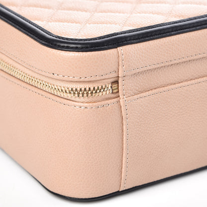 Chanel Caviar Quilted Large CC Filigree Vanity Case Beige Black 8 of 9