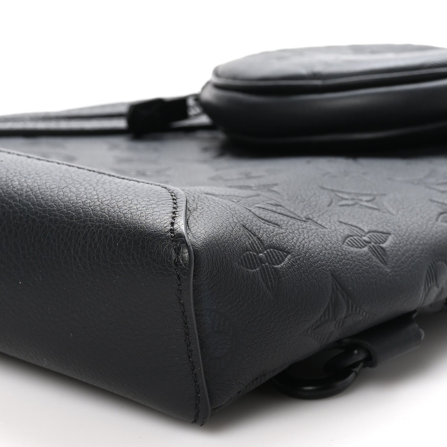 Calfskin Shadow Monogram Duo Slingbag Black