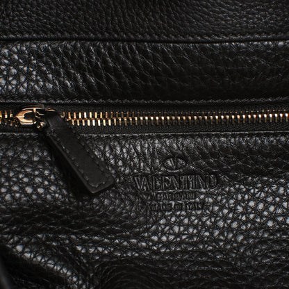 Valentino Garavani Pebbled Calfskin Large Rockstud Flip-Lock Messenger Bag Black 7 of 8