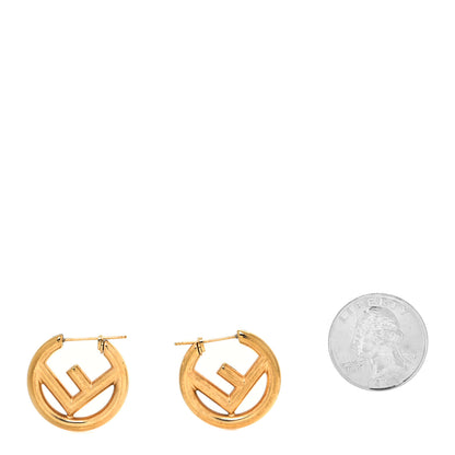 Fendi Metal FF Hoop Earrings Gold 2 of 5