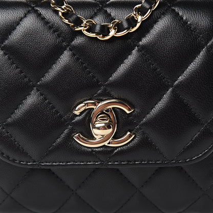 Chanel Lambskin Quilted Mini Trendy CC Chain Wallet Black 10 of 11