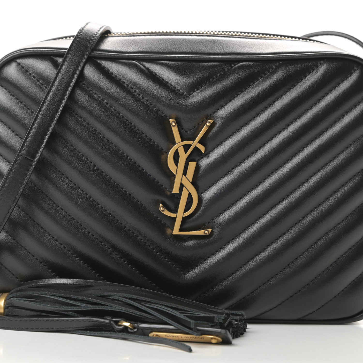 Saint Laurent Calfskin Matelasse Monogram Lou Camera Bag Black 7 of 9
