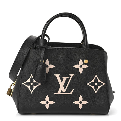 Louis Vuitton Empreinte Monogram Giant Montaigne BB Black Beige 1 of 8
