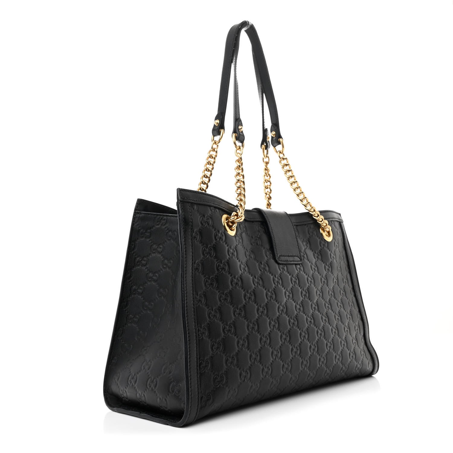 Gucci Guccissima Medium Padlock Tote Black 3 of 11