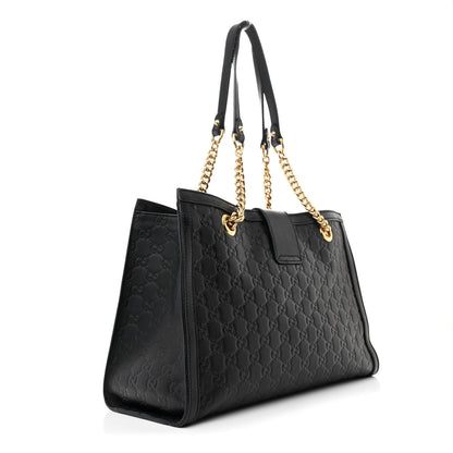 Gucci Guccissima Medium Padlock Tote Black 3 of 11