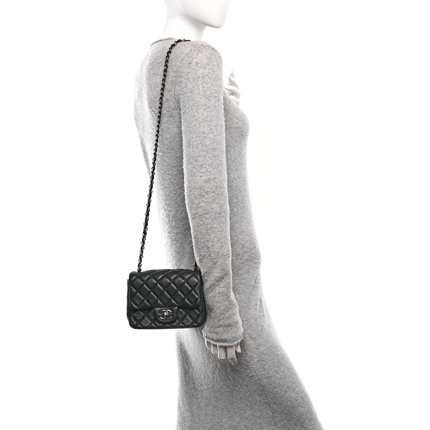 Chanel Lambskin Quilted Mini Square Flap Black 2 of 10