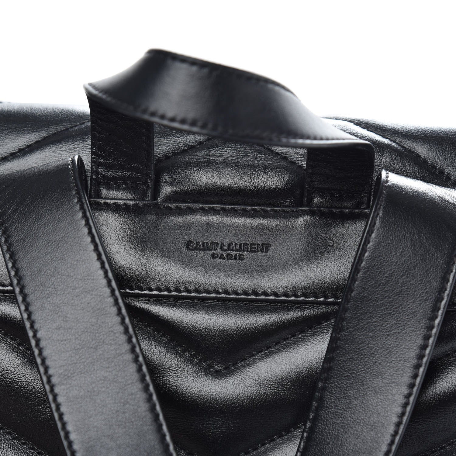 Saint Laurent Calfskin Y Quilted Monogram Medium Loulou Backpack Black 8 of 12
