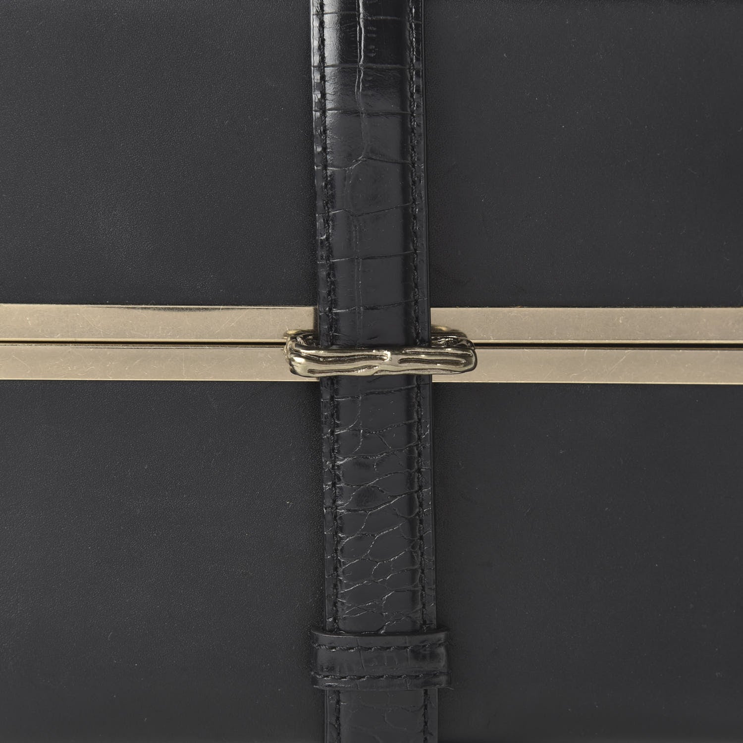 Alexander Wang Calfskin Crocodile Embossed Tai Dopp Kit Bag Black 9 of 9