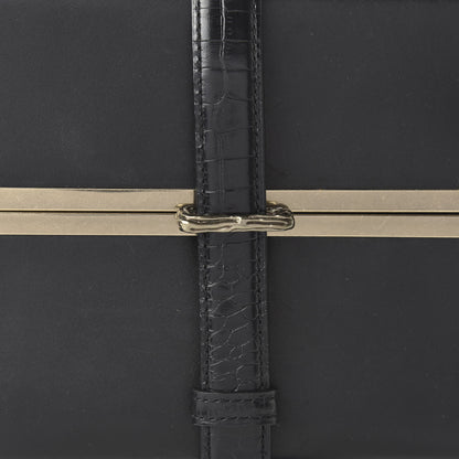 Alexander Wang Calfskin Crocodile Embossed Tai Dopp Kit Bag Black 9 of 9