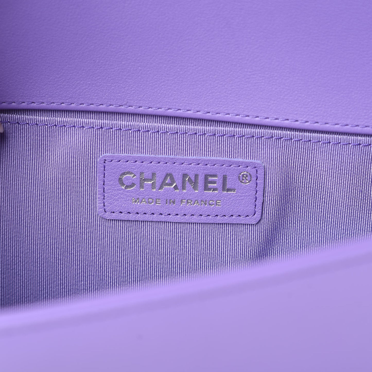 Calfskin Quilted Medium Boy Flap Purple