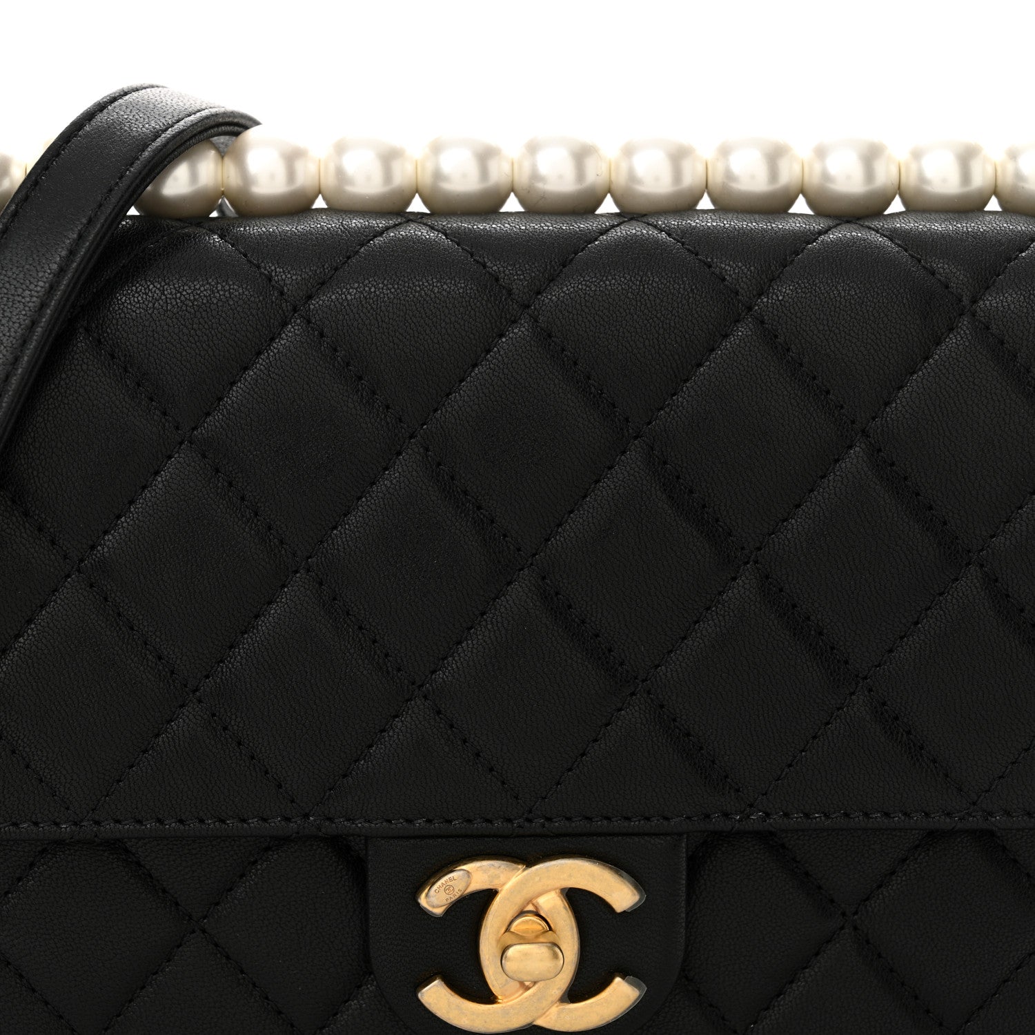 Chanel Goatskin Quilted Small Chic Pearls Flap Black 8 of 11