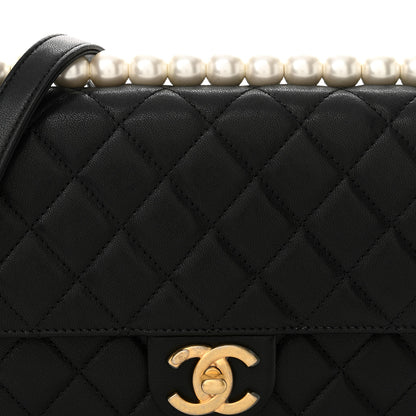 Chanel Goatskin Quilted Small Chic Pearls Flap Black 8 of 11
