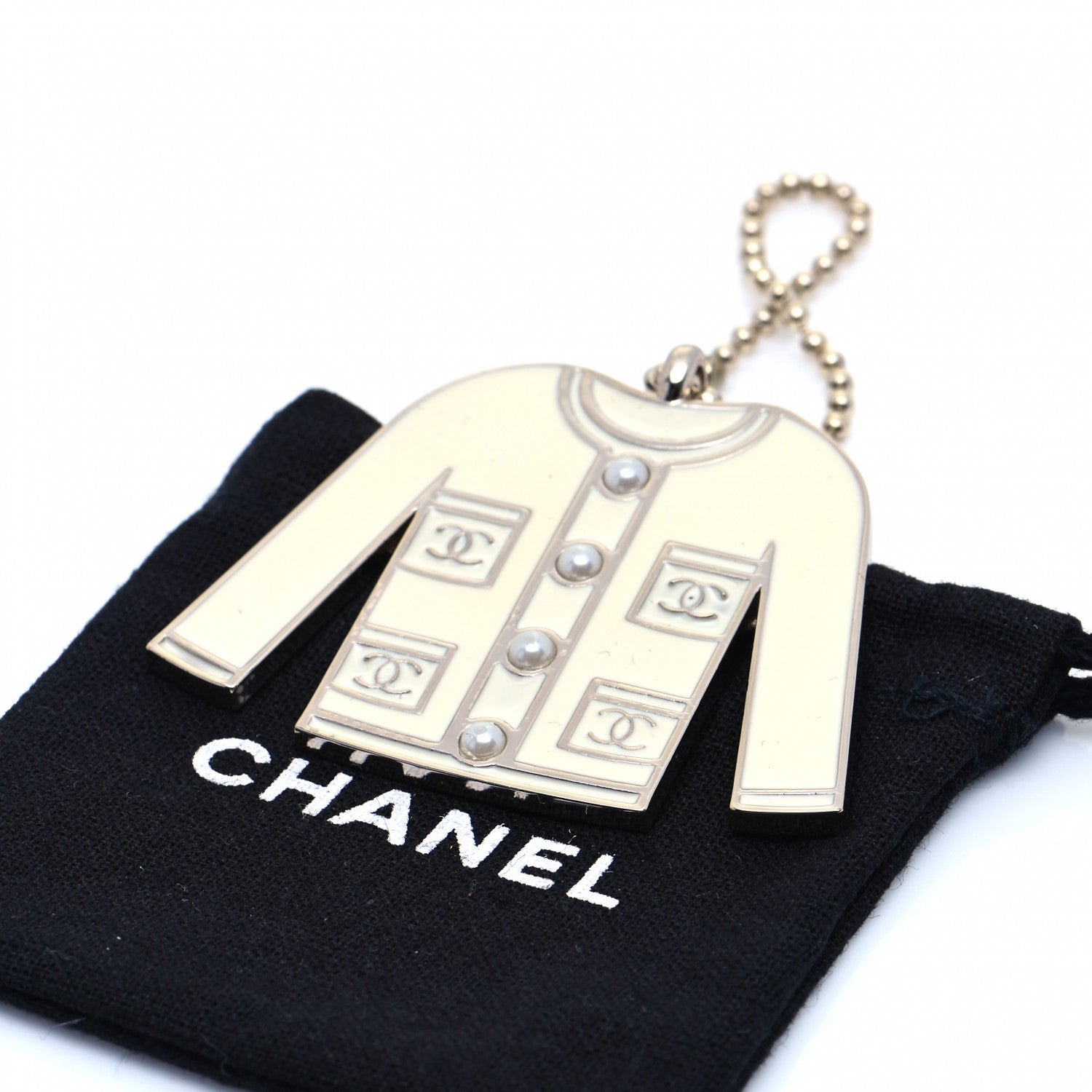 Chanel Pearl Enamel Blazer Jacket Charm 3 of 3