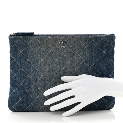 Chanel Denim Pocket Medium Cosmetic Case Blue 2 of 8