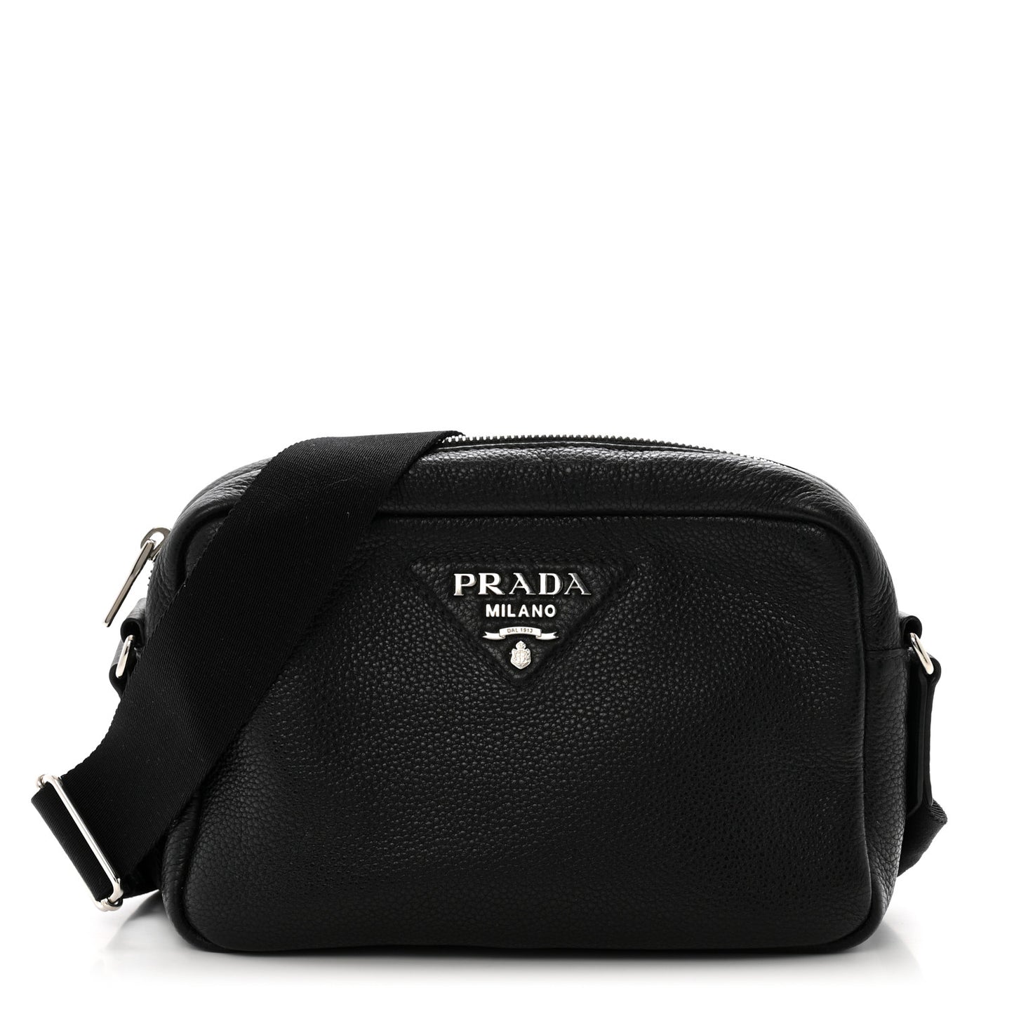 Vitello Daino Camera Crossbody Black
