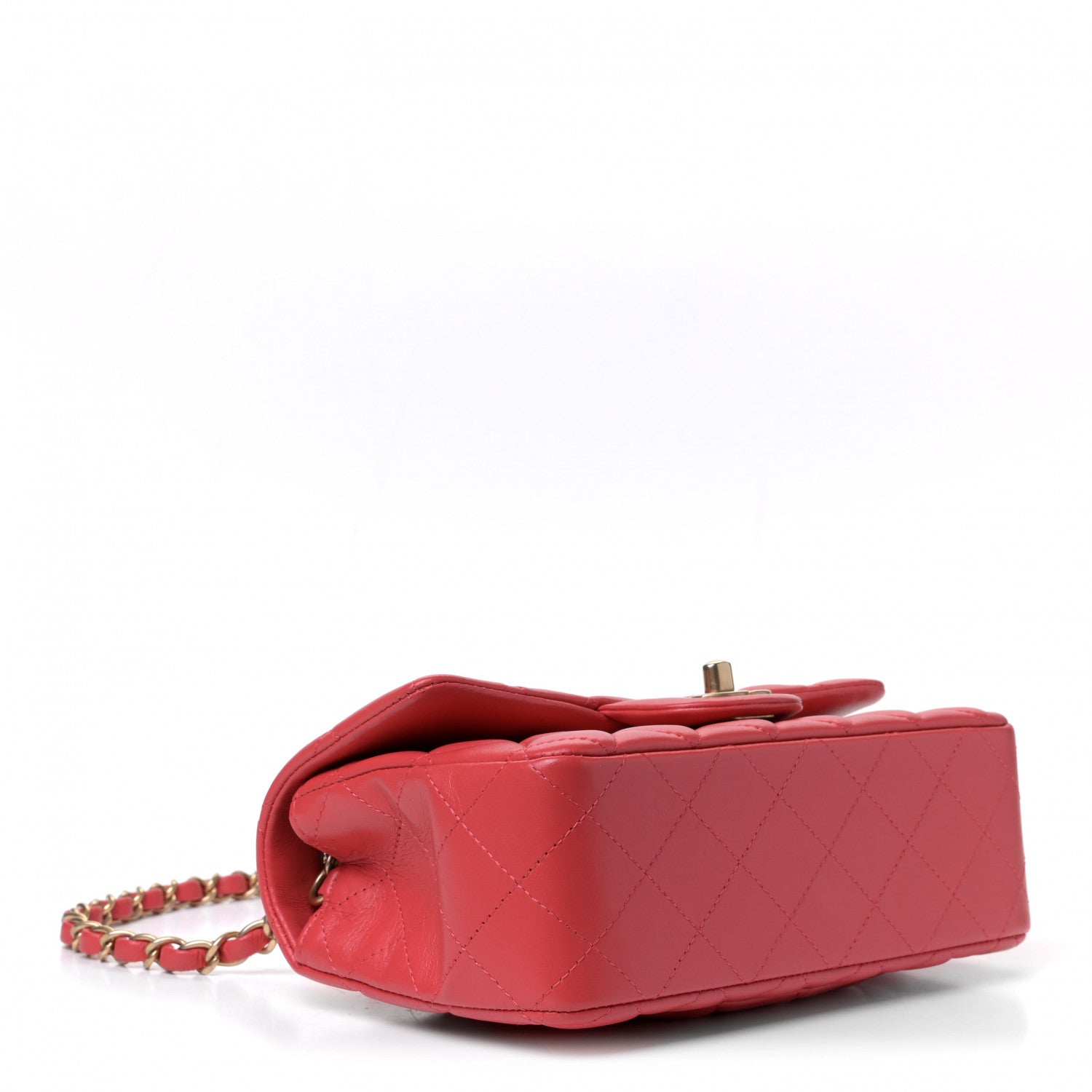 Chanel Lambskin Quilted Mini Rectangular Flap Red 7 of 19