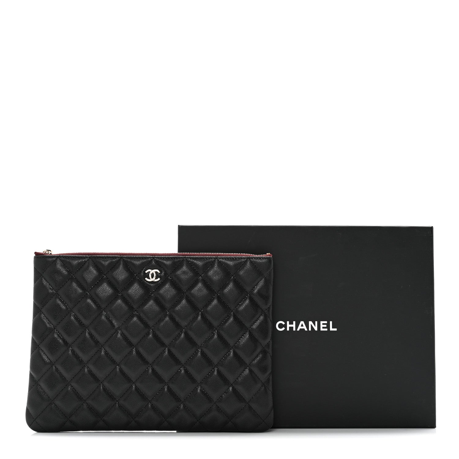 Chanel Caviar Quilted Medium Cosmetic Case Black 11 of 11