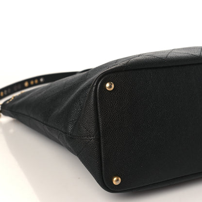 Chanel Caviar Quilted Grommet Embellished Piercing Chic Tote Bag Black 8 of 9
