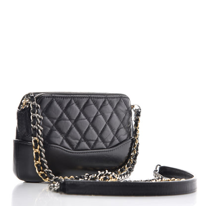 Chanel Aged Calfskin Quilted Small Gabrielle Clutch With Chain Black 4 of 14