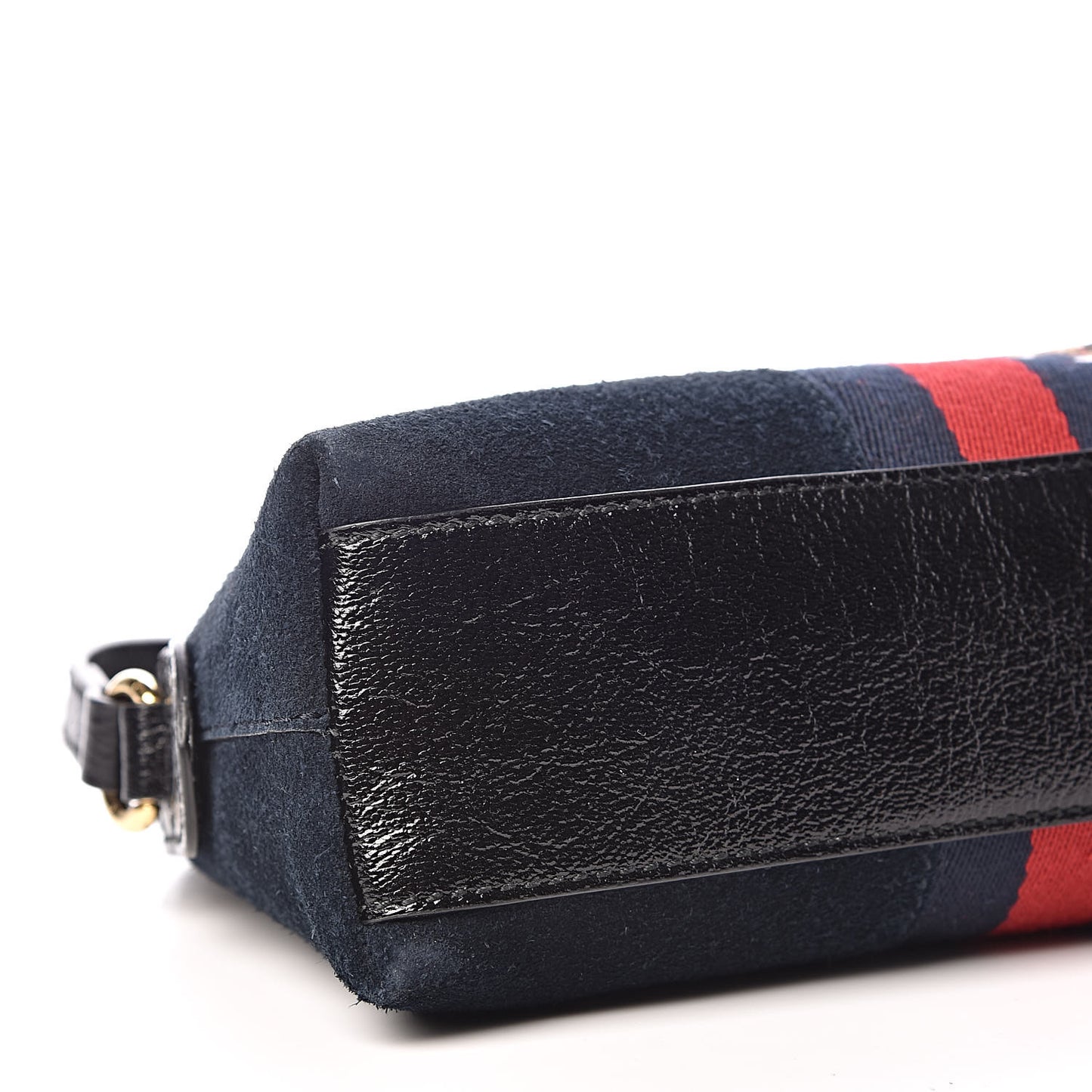 Suede Patent Dragon Embroidered Small Ophidia Dome Shoulder Bag Blue Multicolor Black