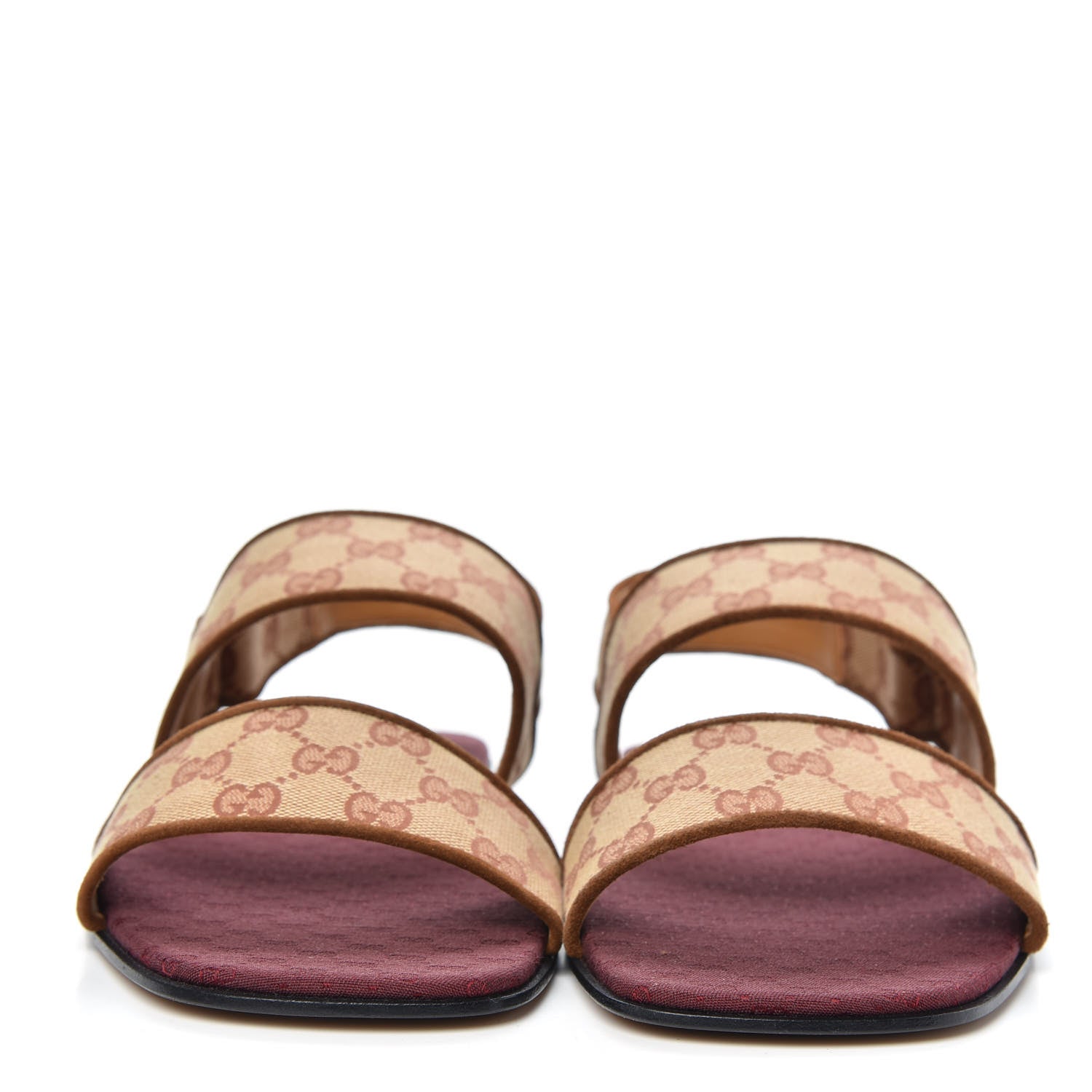 Gucci Canvas GG Monogram Mens Slingback Flat Sandals 11 Beige Ruggine Cuir 2 of 8