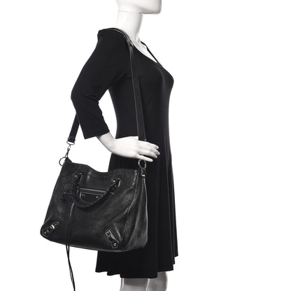 Balenciaga Chevre Silver Metallic Edge Hardware Velo Black 2 of 12