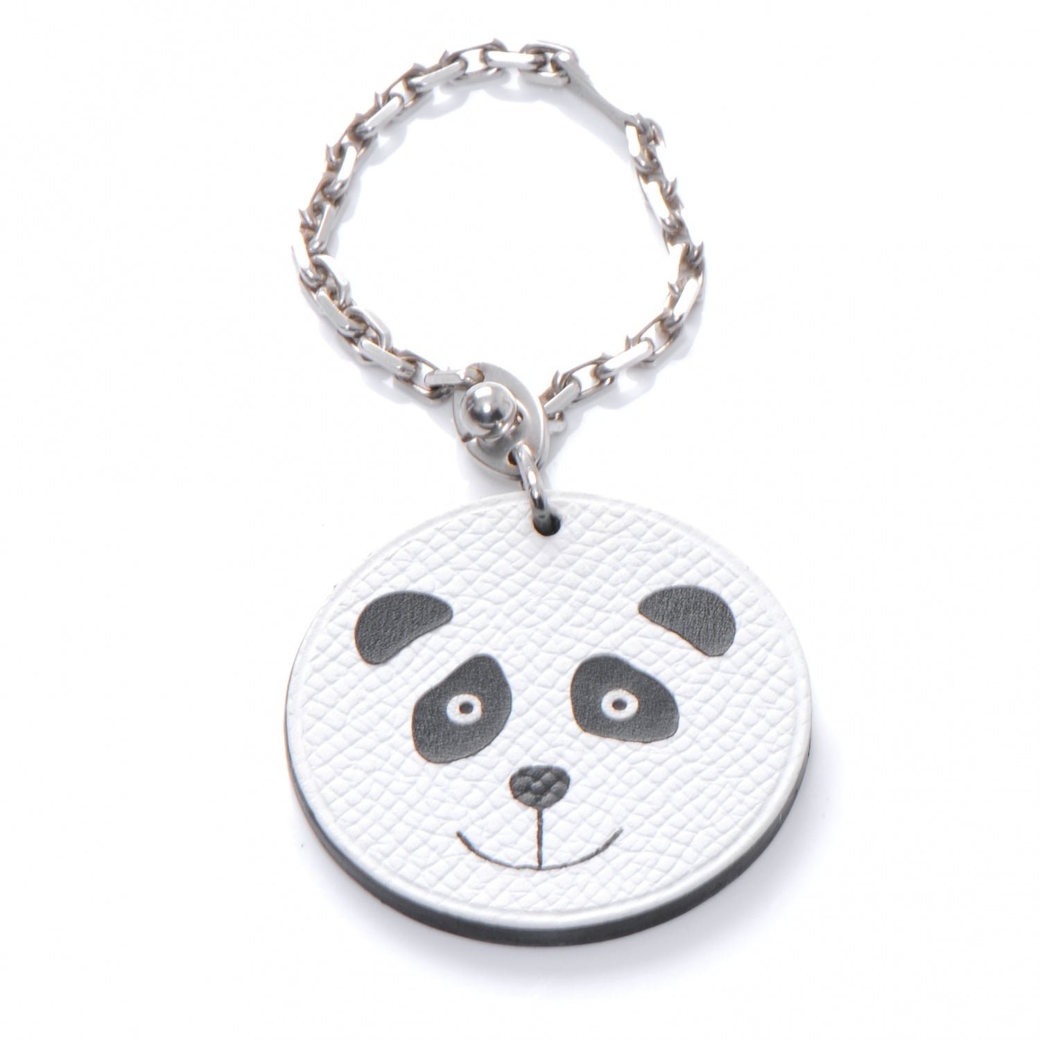 Hermes Epsom Panda Key Chain Bag Charm Noir and Blanc 1 of 6