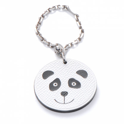 Hermes Epsom Panda Key Chain Bag Charm Noir and Blanc 1 of 6
