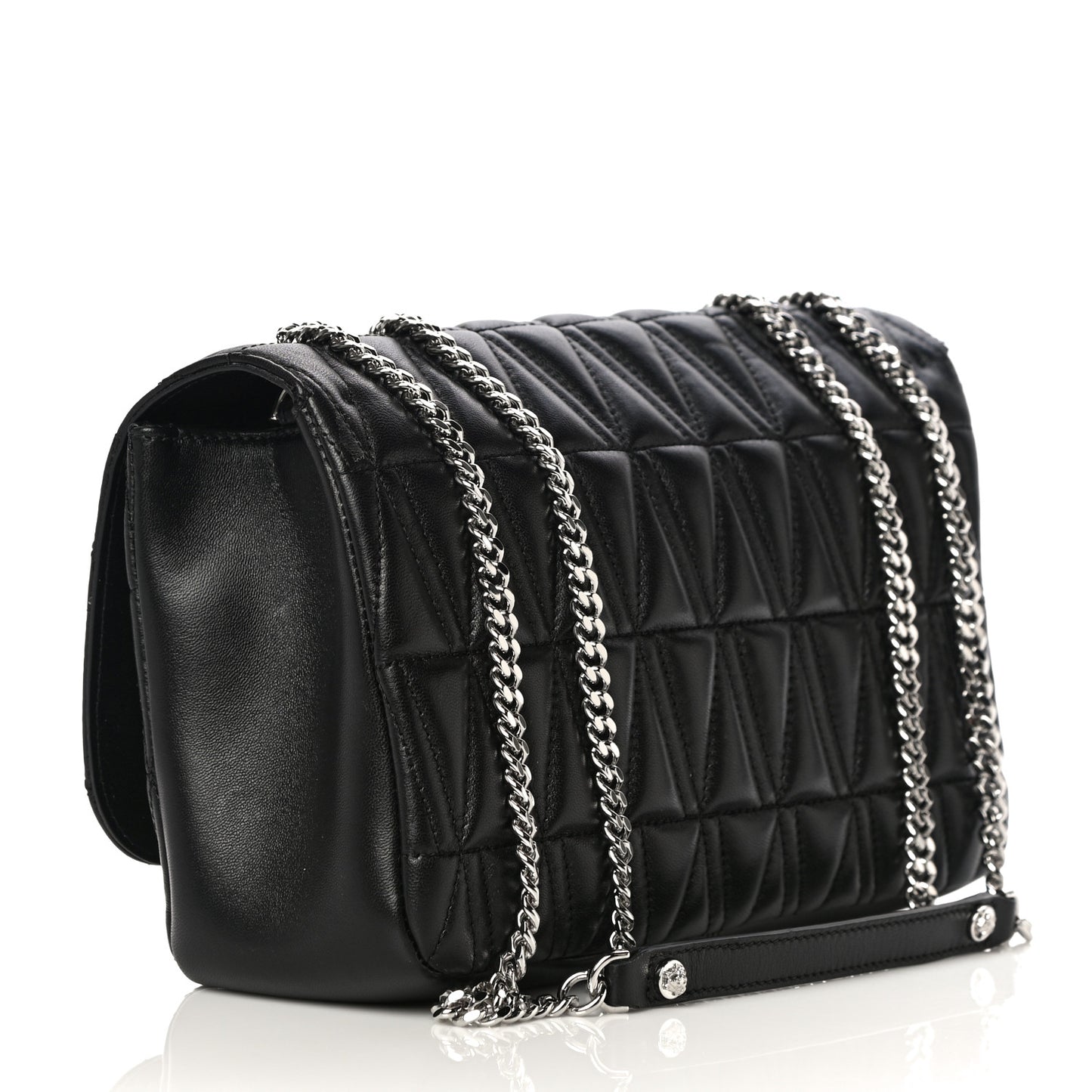 Nappa Quilted Virtus Evening Bag Black