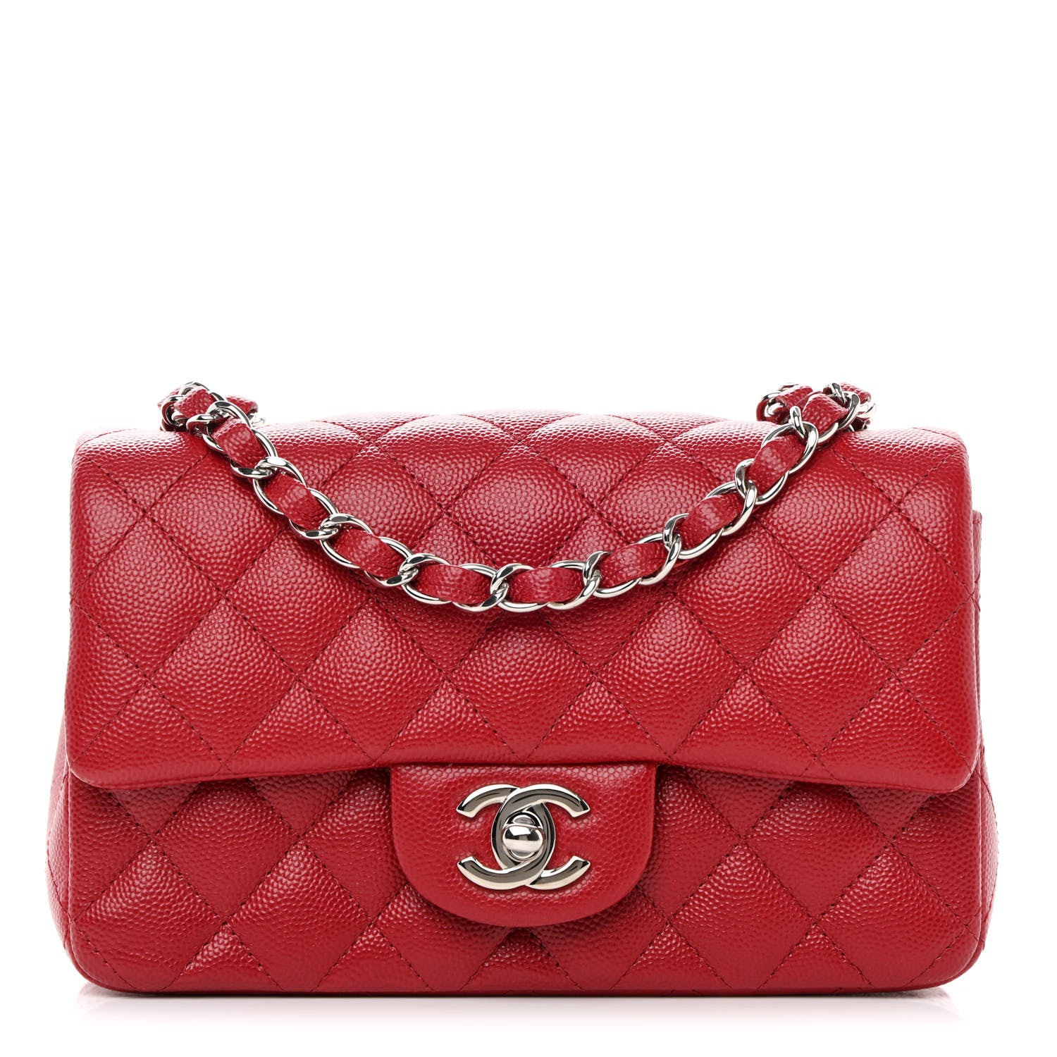 Chanel Caviar Quilted Mini Rectangular Flap Red 1 of 12