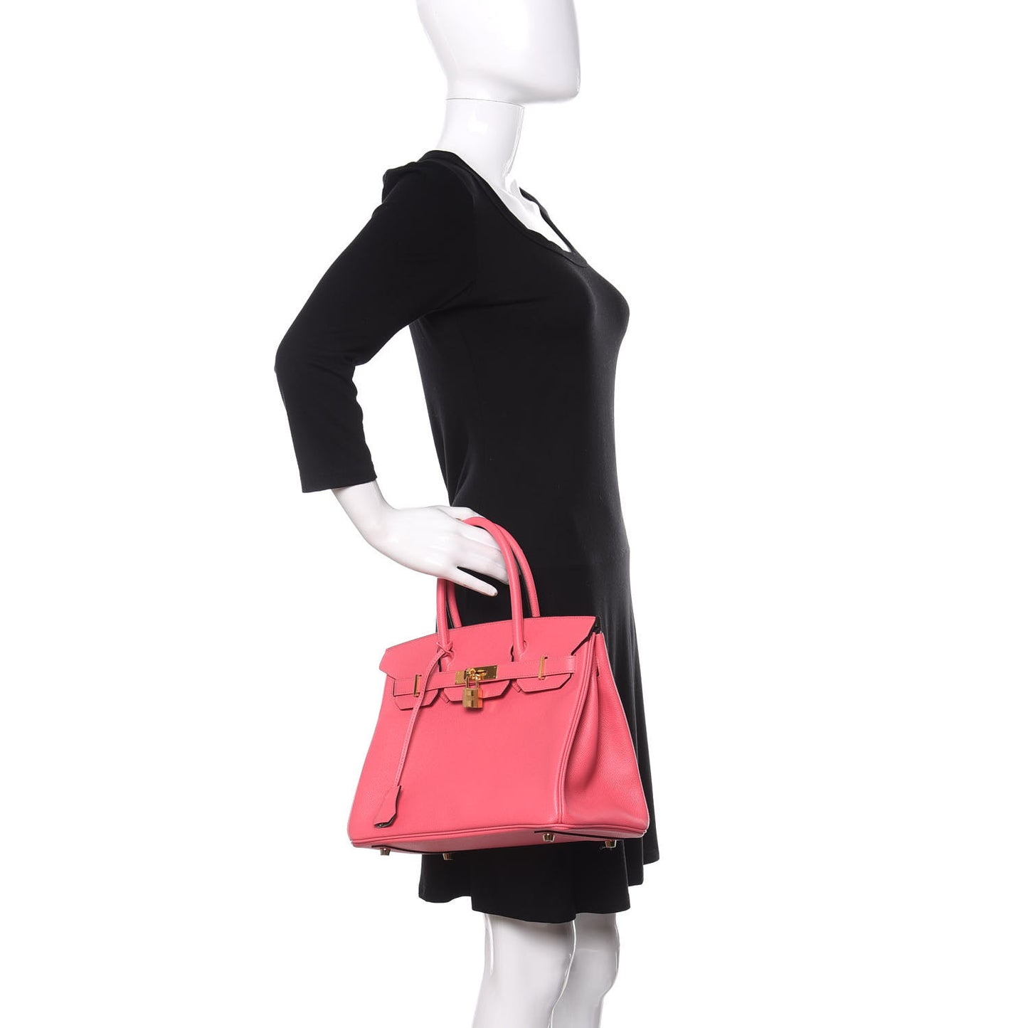 Epsom Horseshoe Birkin 30 Rose Azalee Gris Mouette
