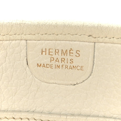 Hermes Toile Taurillon Clemence Evelyne PM Blanc White 6 of 9