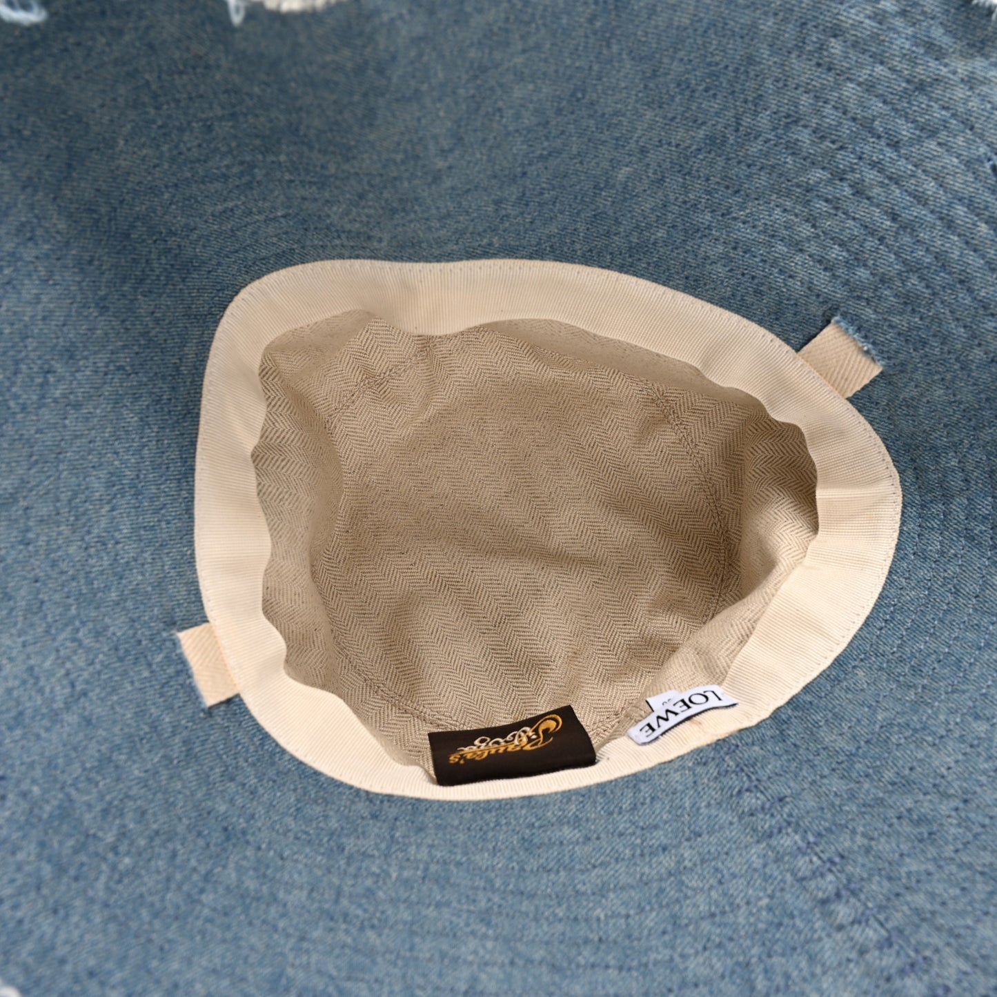X PAULA'S IBIZA Denim Frayed Fisherman Bucket Hat 58 Blue