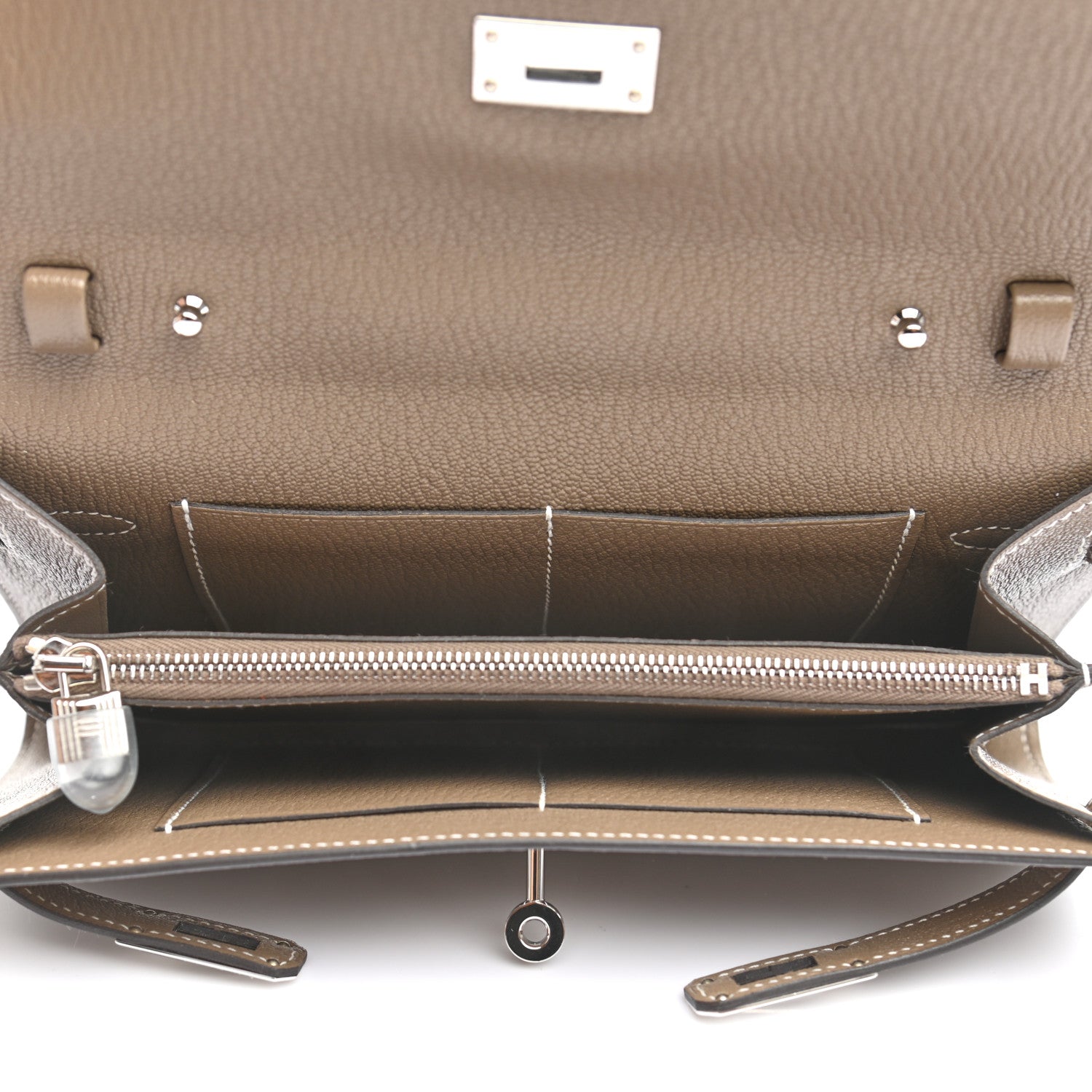 Hermes Chevre Mysore Kelly To Go Wallet Etoupe 3 of 10