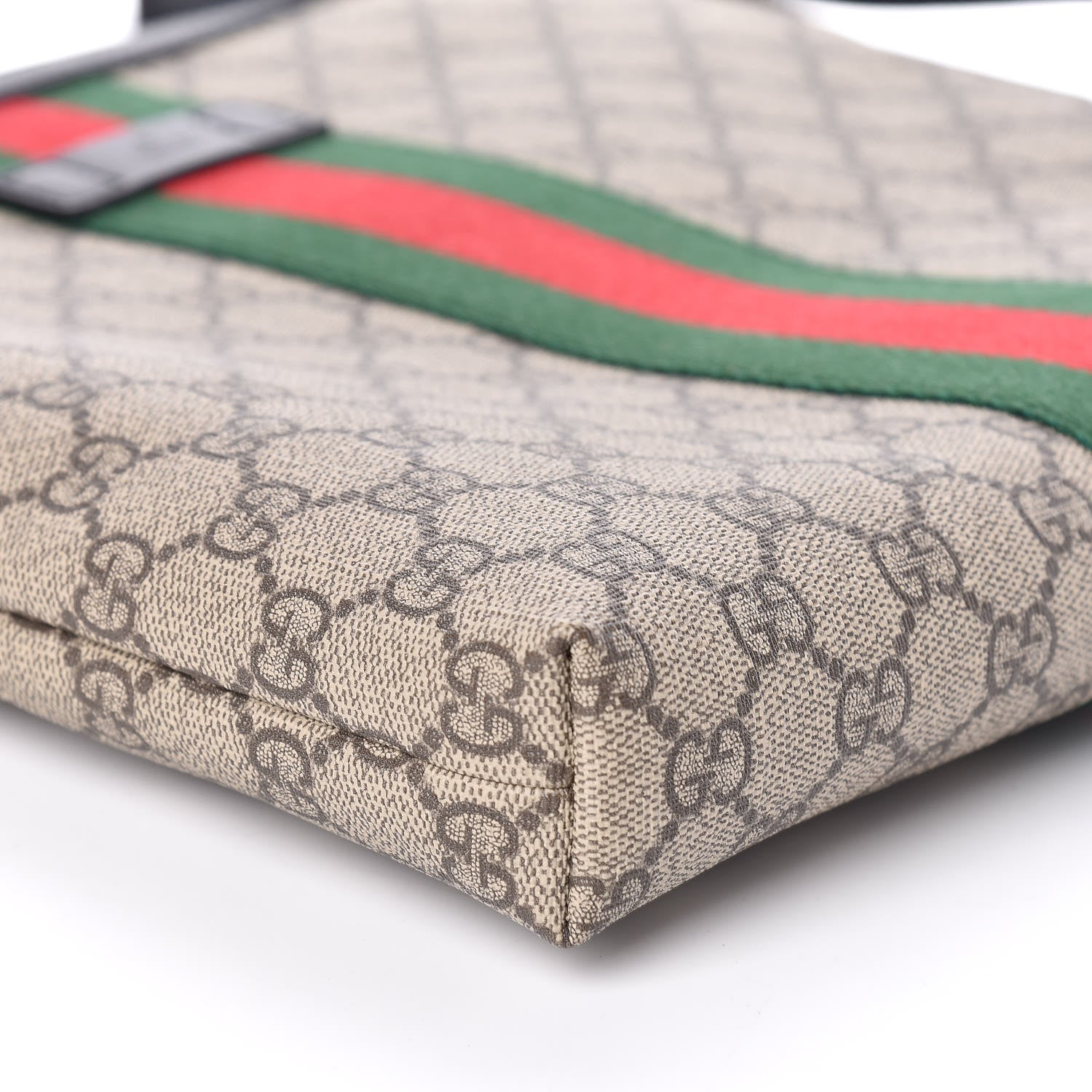 Gucci GG Supreme Monogram Web Messenger Bag Black 6 of 10