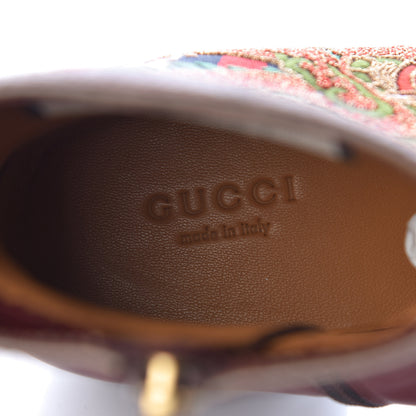 Gucci Calfskin Malaga Kid Lizard Web Dragon Embroidered Ankle Boots 35.5 Bordeaux 8 of 11