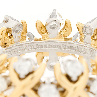 Tiffany Platinum 18K Yellow Gold Diamond Schlumberger Lynn Ring 49 5 5 of 8