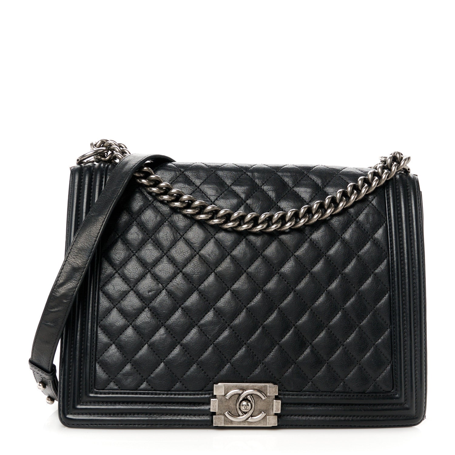 Chanel Calfskin Quilted Large Boy Flap Black 1 of 10