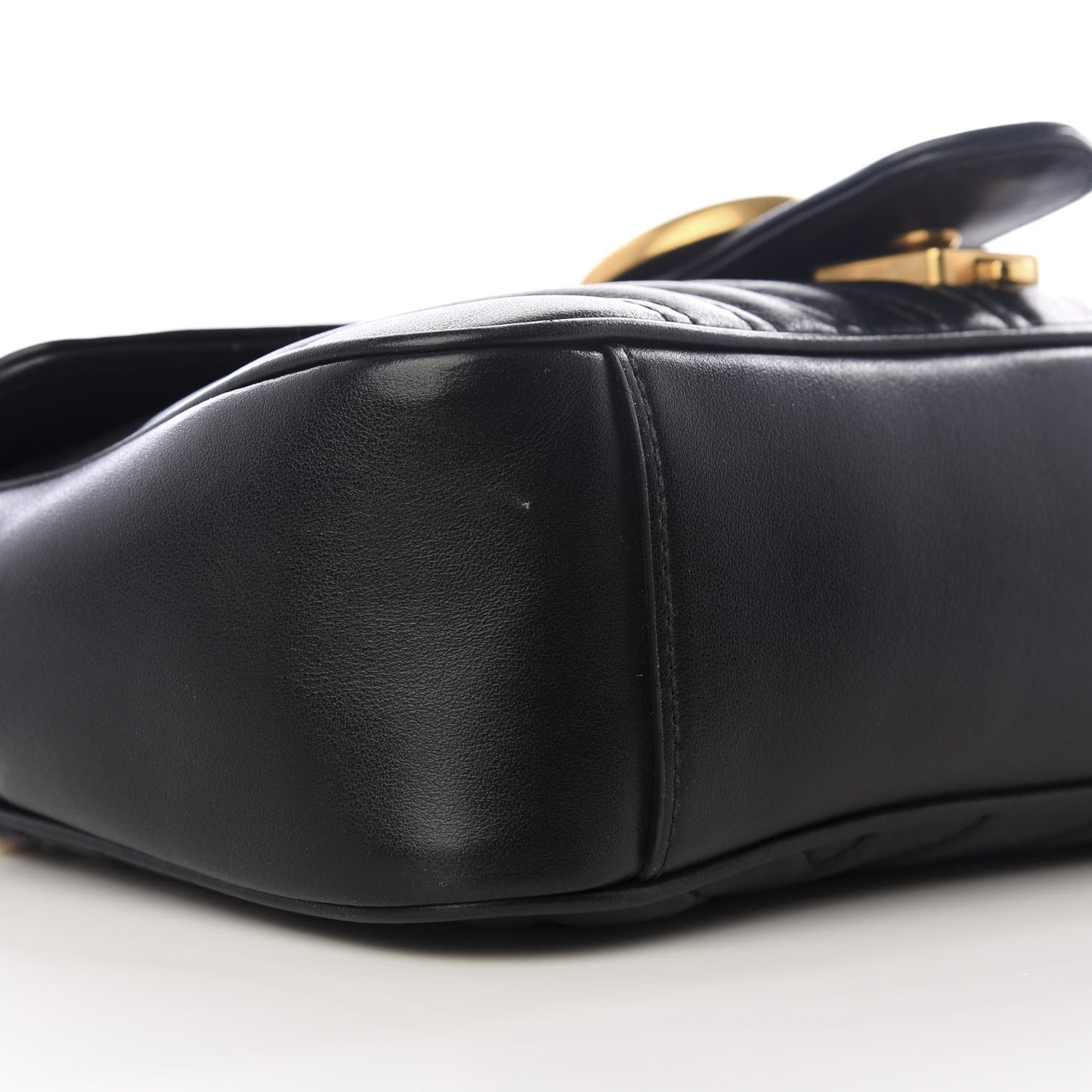 Calfskin Matelasse Small GG Marmont Shoulder Bag Black