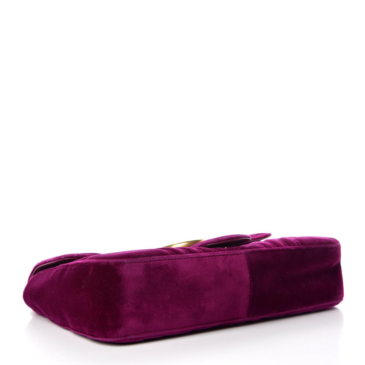 Gucci Velvet Matelasse Medium GG Marmont Shoulder Bag Fuchsia Violet Cyclamen 4 of 9