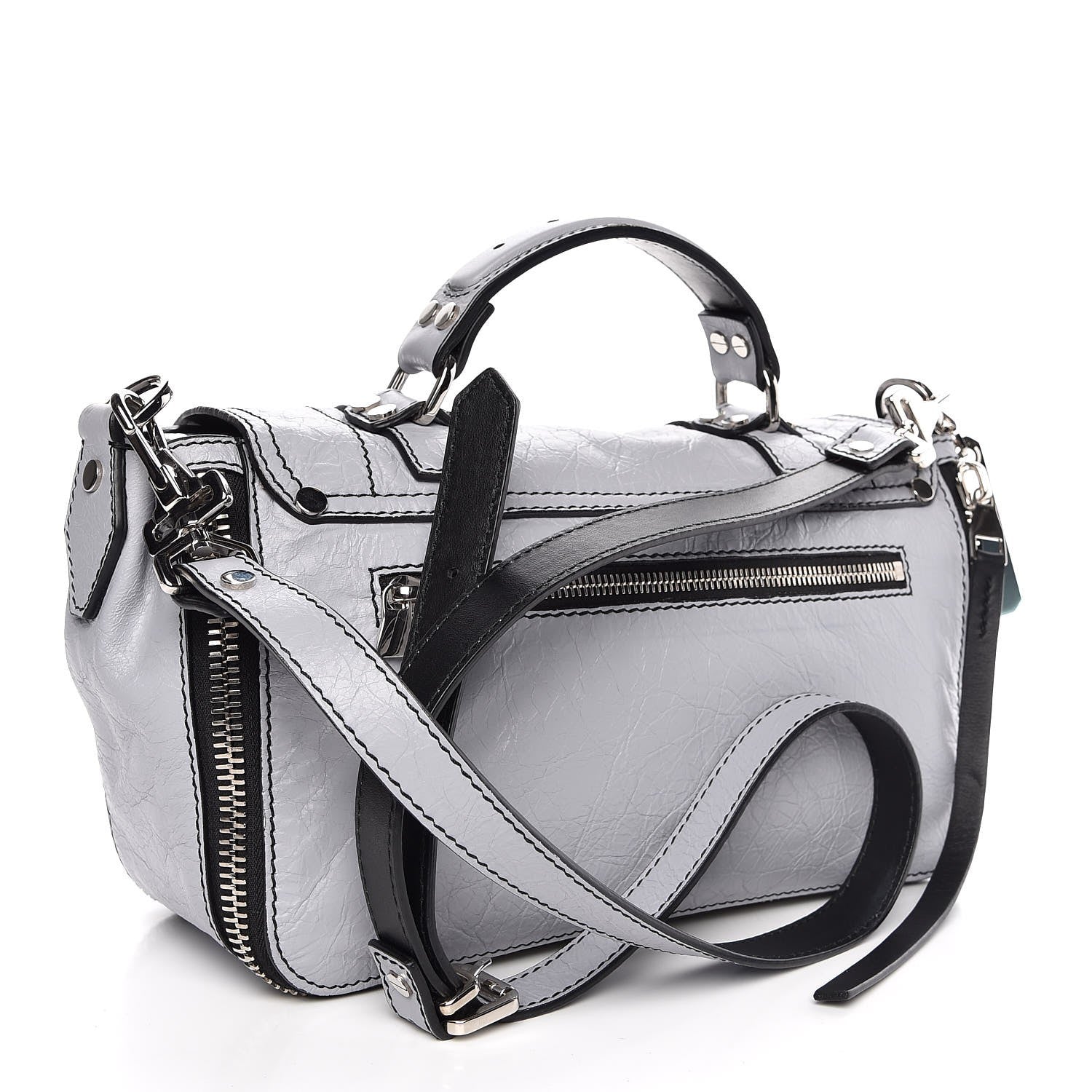 Proenza Schouler Paper Lambskin Medium PS1 Plus Zip Satchel Dove Grey 3 of 9