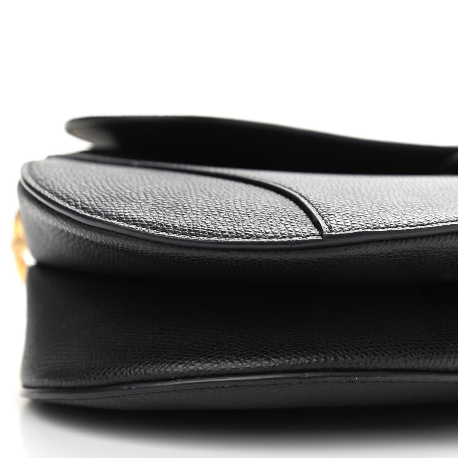 Christian Dior Grained Calfskin Saddle Bag Black 9 of 10