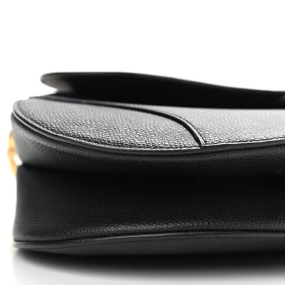 Christian Dior Grained Calfskin Saddle Bag Black 9 of 10