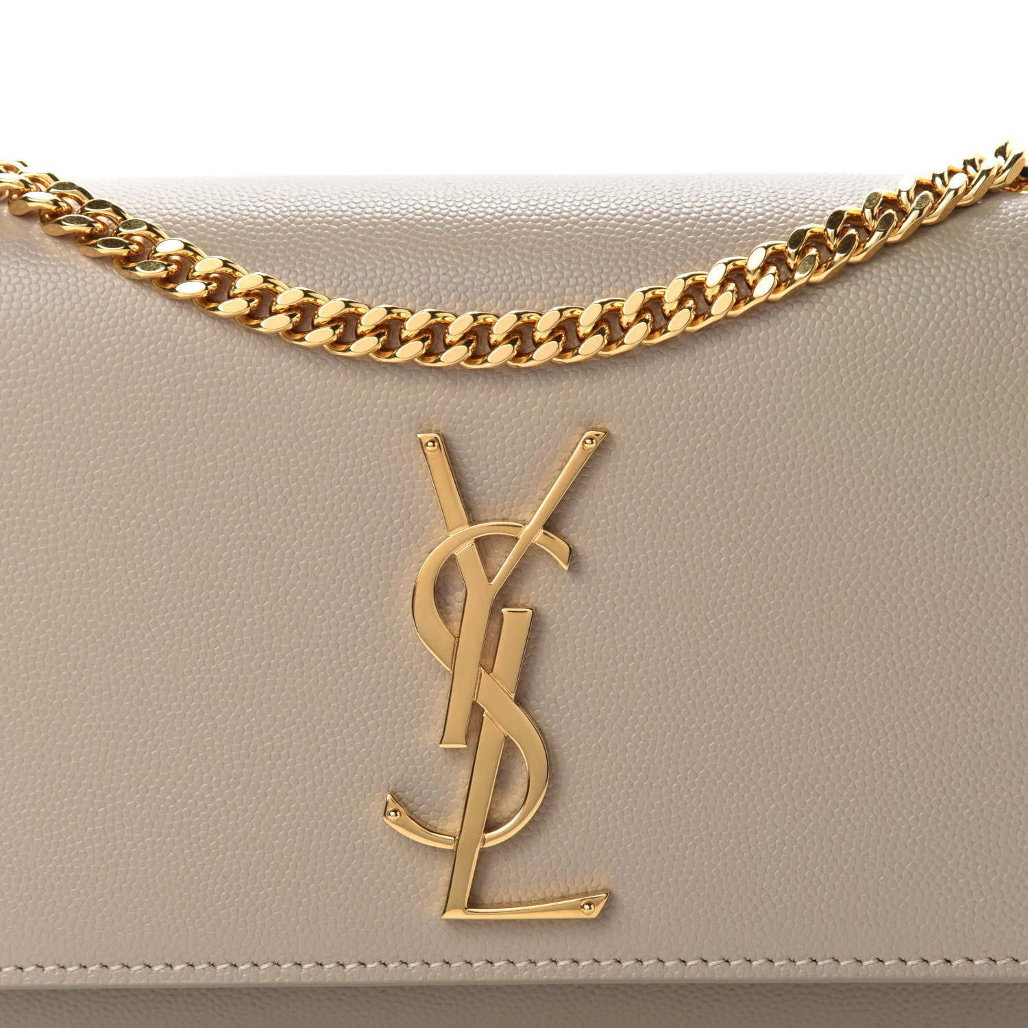 Saint Laurent Grain De Poudre Small Monogram Kate Satchel Sea Salt 10 of 10