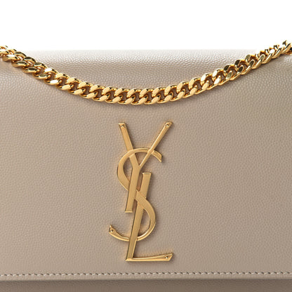 Saint Laurent Grain De Poudre Small Monogram Kate Satchel Sea Salt 10 of 10