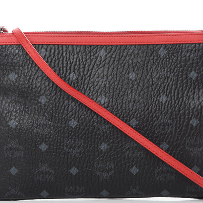 MCM Visetos Crossbody Pouch Black Red 8 of 10