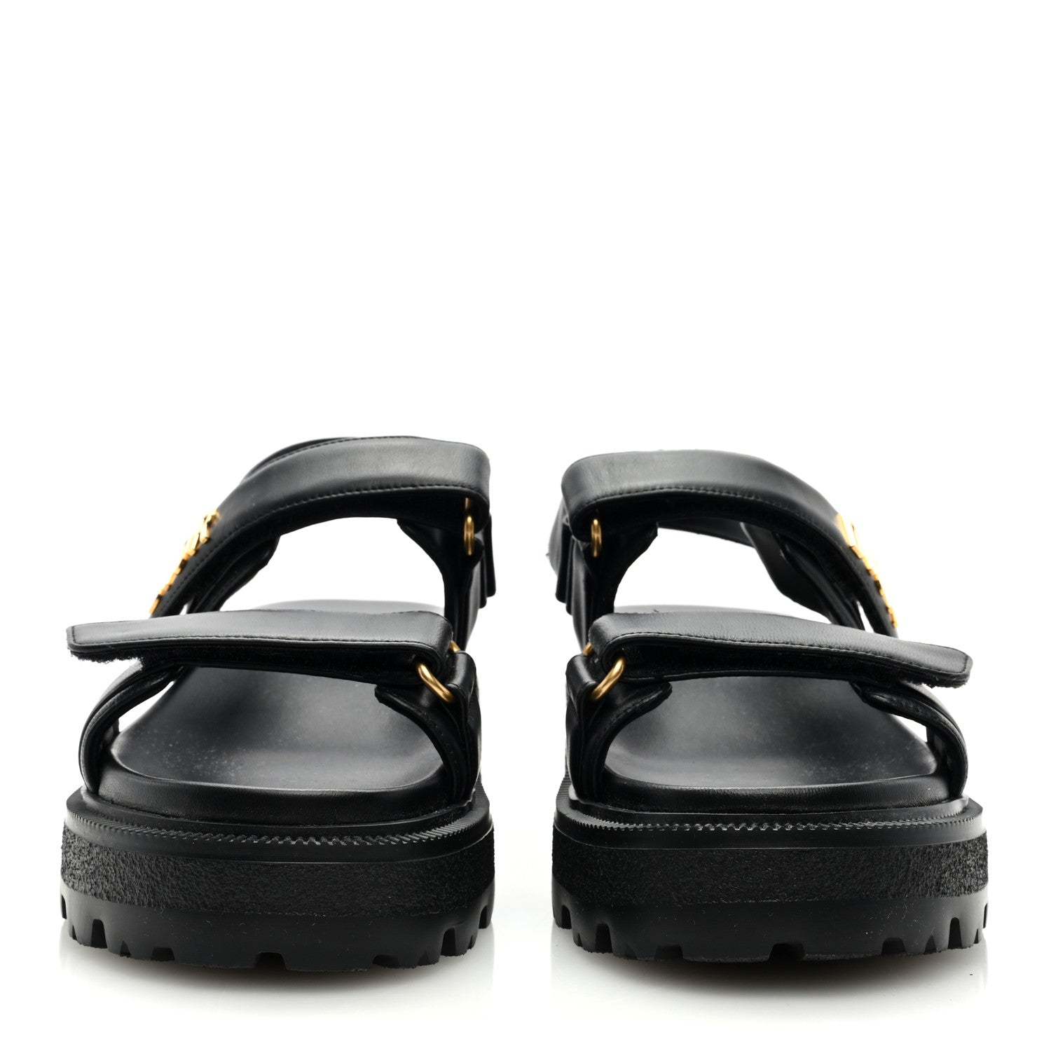 Christian Dior Lambskin Dioract 10mm Sandals 36 Black 2 of 7