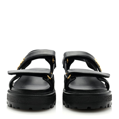 Christian Dior Lambskin Dioract 10mm Sandals 36 Black 2 of 7