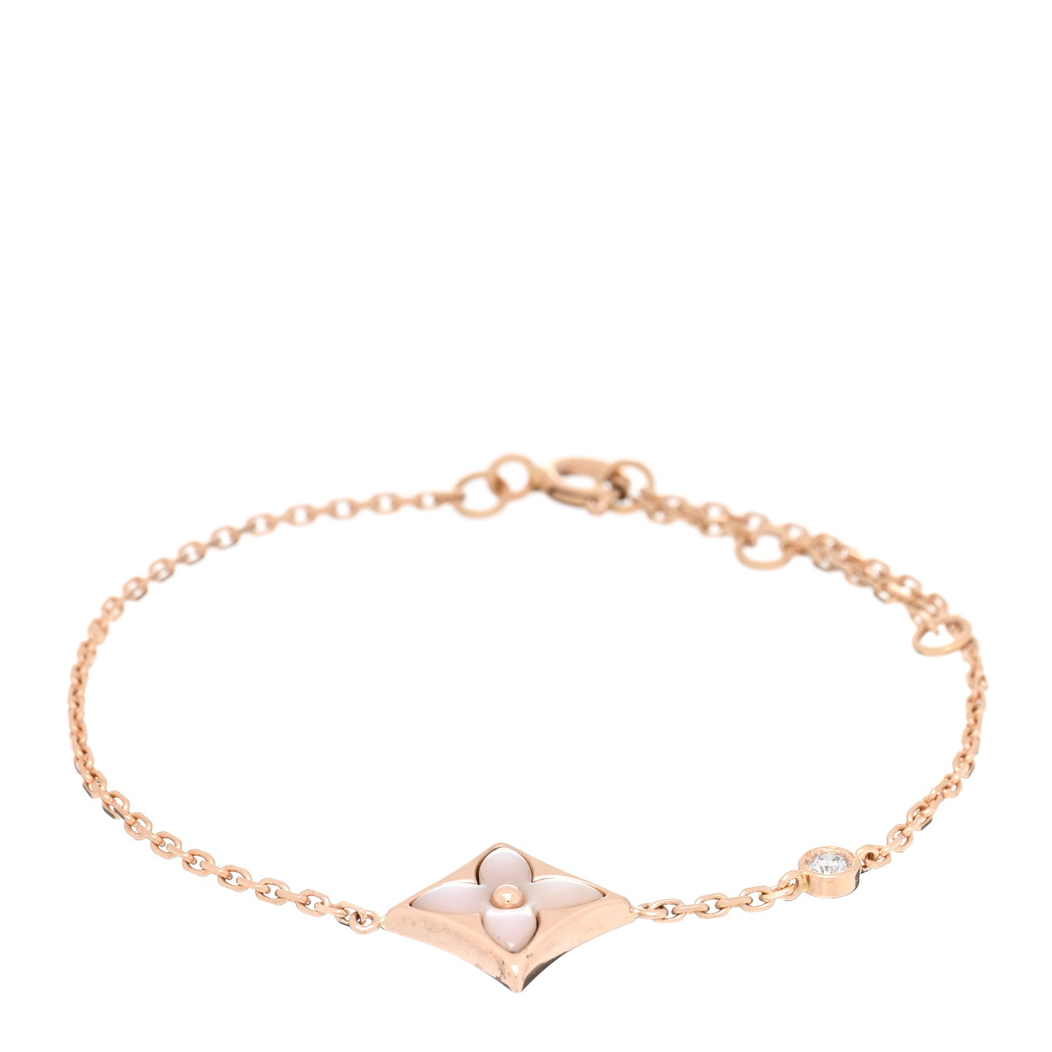 Louis Vuitton 18K Pink Gold Diamond Pink Mother of Pearl Color Blossom BB Star Bracelet 1 of 4